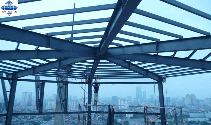 Công trình lắp đặt kết cấu thép, mái tôn 148 Hoàng Quốc Việt