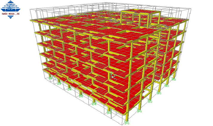  Mô hình tính toán khung nhà cao tầng, kết hợp lõi bê tông cốt thép